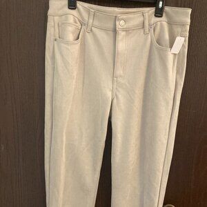 Woman's High Rise Straight Leg Suede Pants